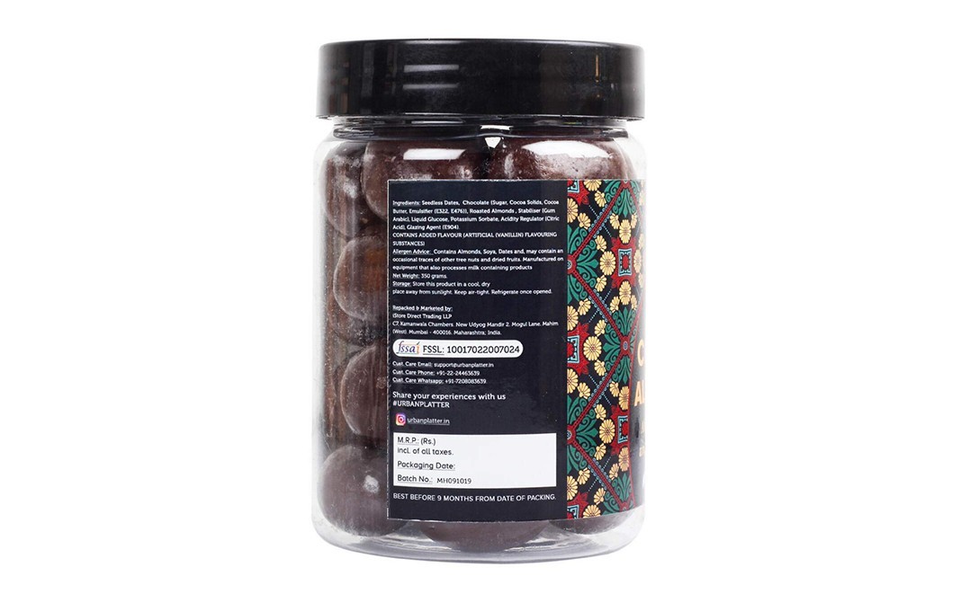 Urban Platter Chocolate Almond Dates    Plastic Jar  350 grams